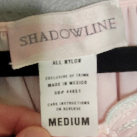 Vintage Shadowline Nightgown Sleep Dress Pink Floral Embroidered Neckline M - Picture 4 of 6